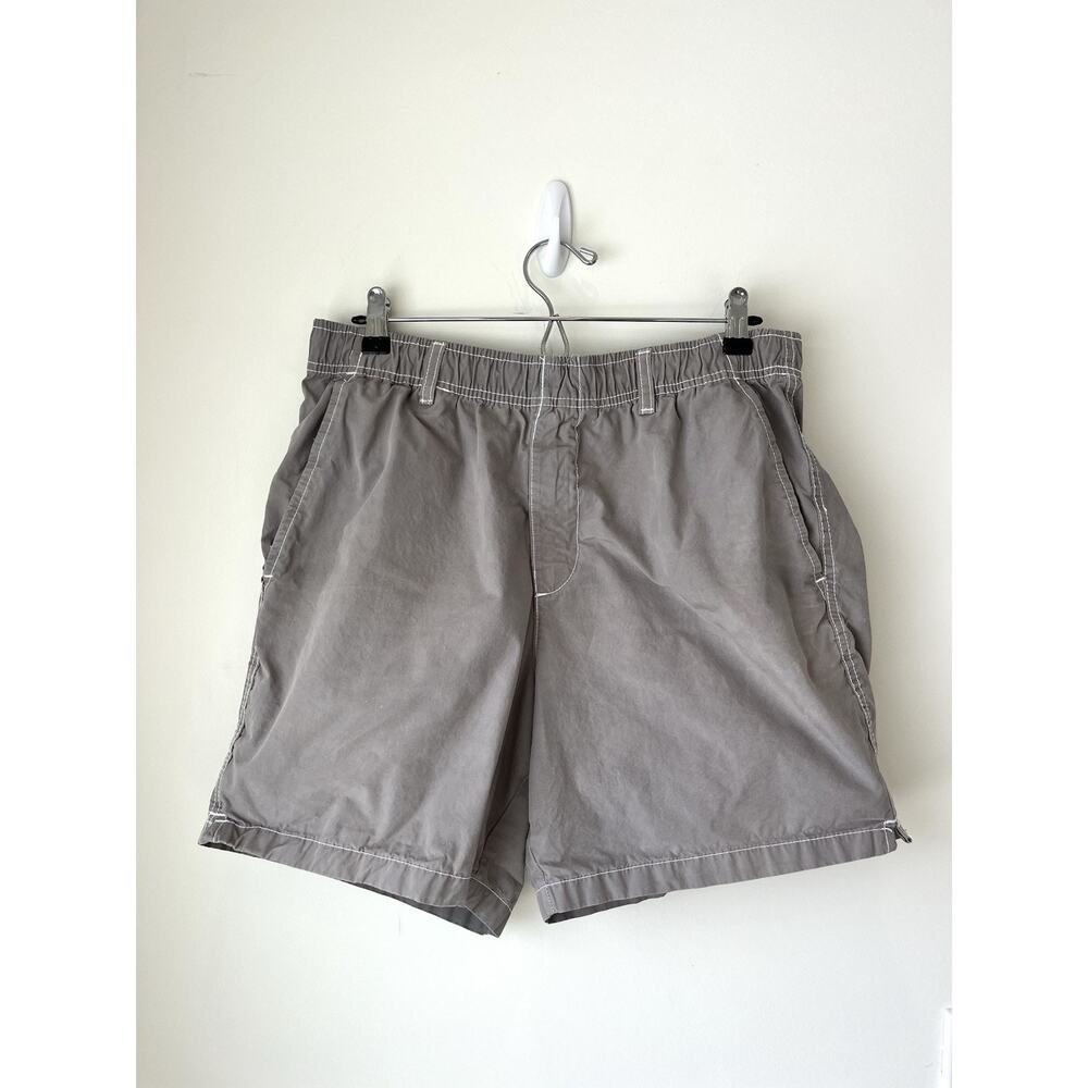 Zara Men’s Contrast Topstitching Shorts Khaki Green - Medium